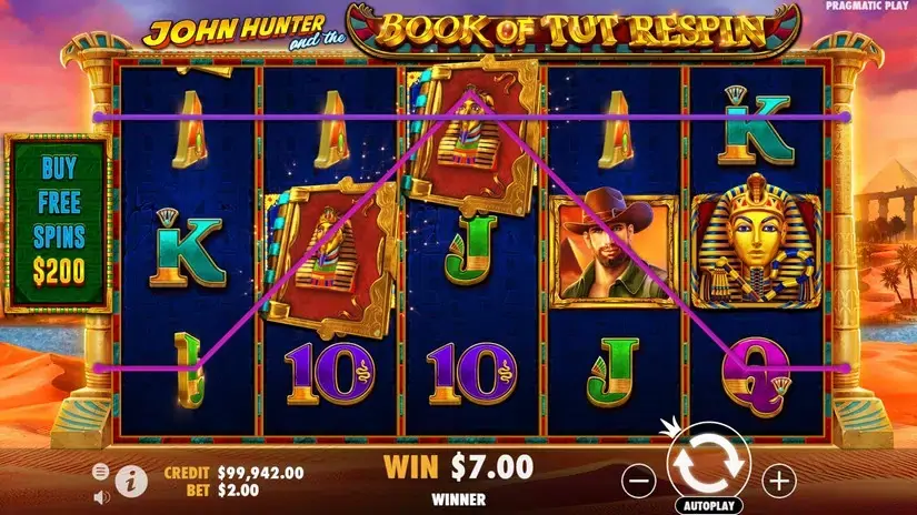 John Hunter and the Book of Tut Respin slot screenshot 3