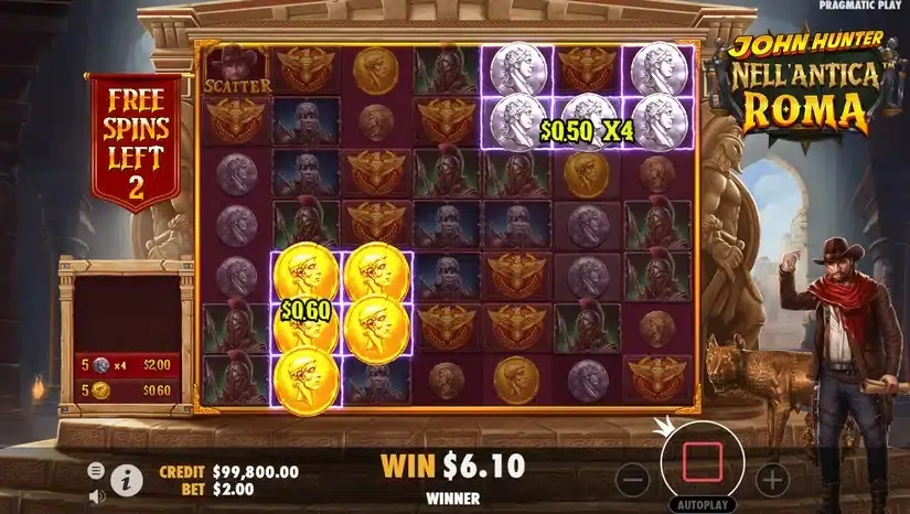 John Hunter Nell’Antica Roma slot screenshot 5