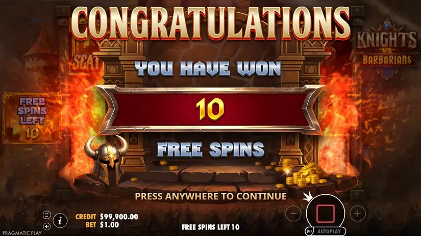 Knights vs Barbarians slot screenshot 3