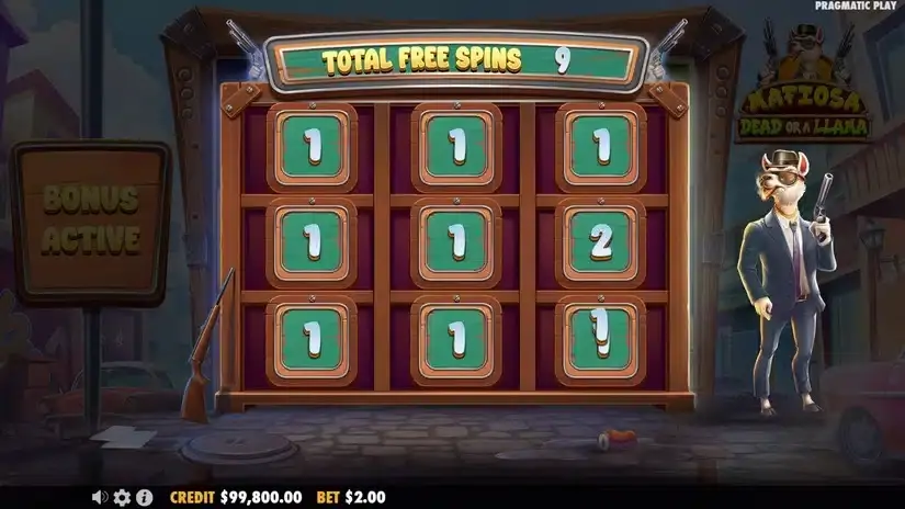 Mafiosa Dead or a Llama slot screenshot 3