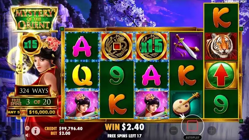 Mystery of the Orient slot screenshot 5