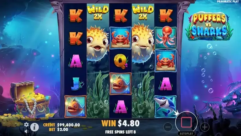Puffers Vs Sharks slot screenshot 5