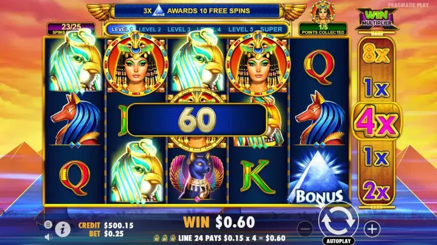 Queen of Gold slot screenshot 