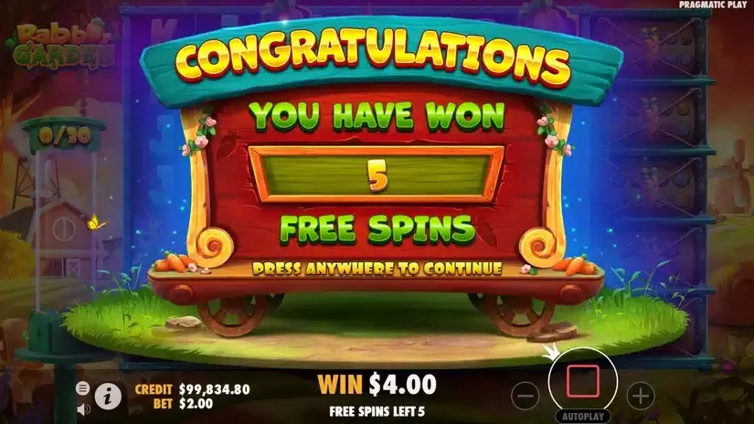 Rabbit Garden slot screenshot 5