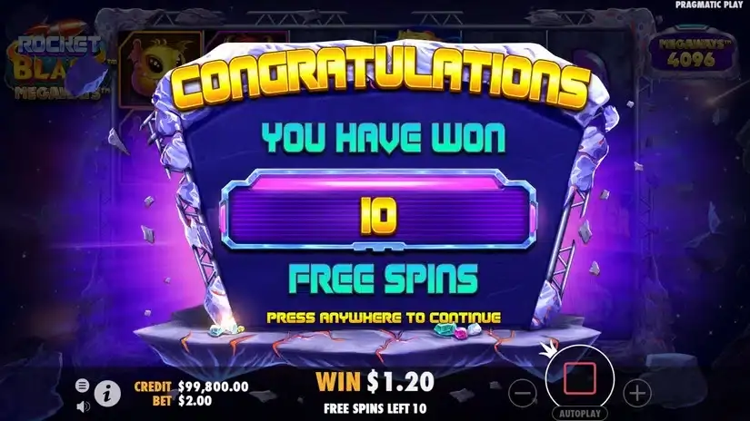 Rocket Blast Megaways slot screenshot 4