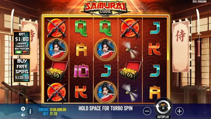 Samurai Code slot screenshot 