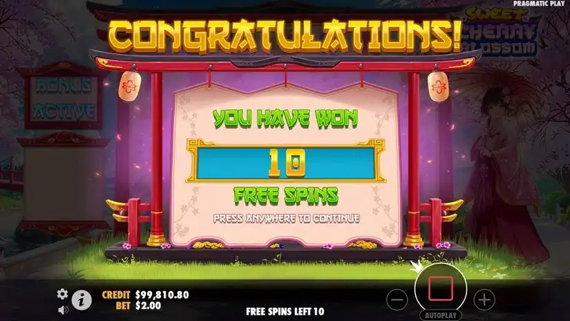 Sweet Cherry Blossom slot screenshot 2