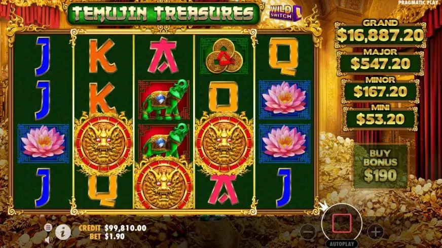 Temujin Treasures slot screenshot 2