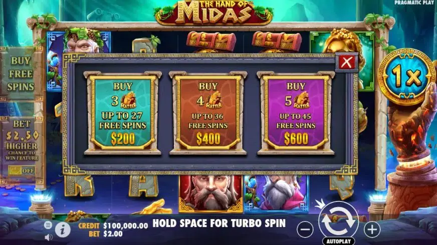 The Hand of Midas slot screenshot 3
