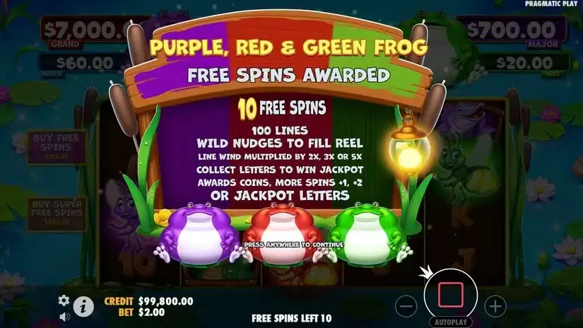 Tiny Toads slot screenshot 2