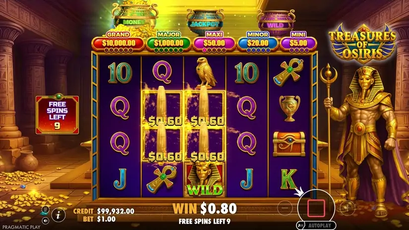 Treasures of Osiris slot screenshot 4