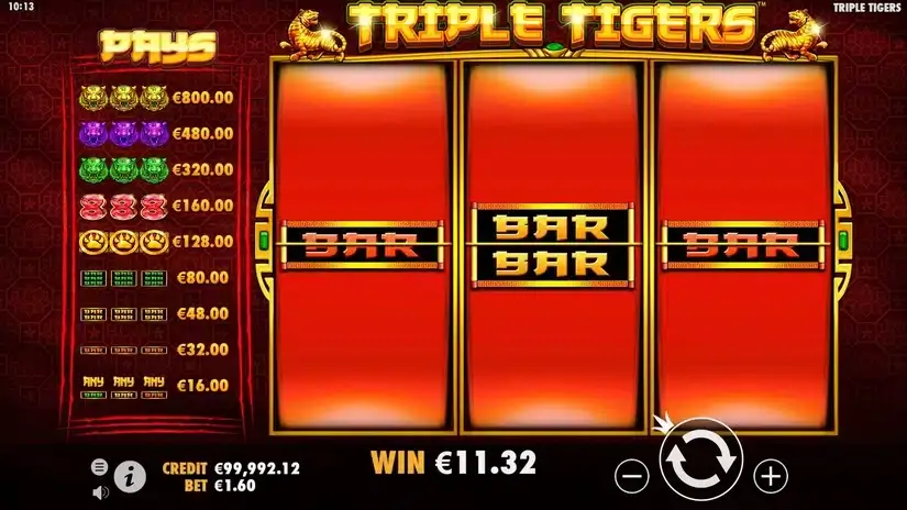 Triple Tigers slot screenshot 3