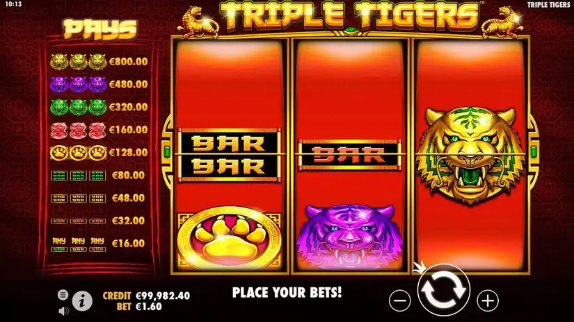 Triple Tigers slot screenshot 2