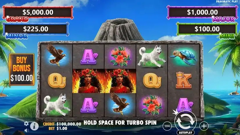 Volcano Goddess slot screenshot 