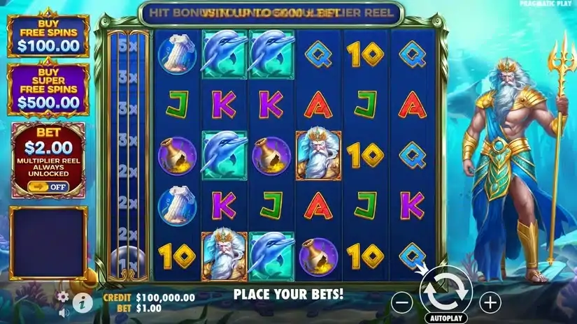 Waves of Poseidon slot screenshot 