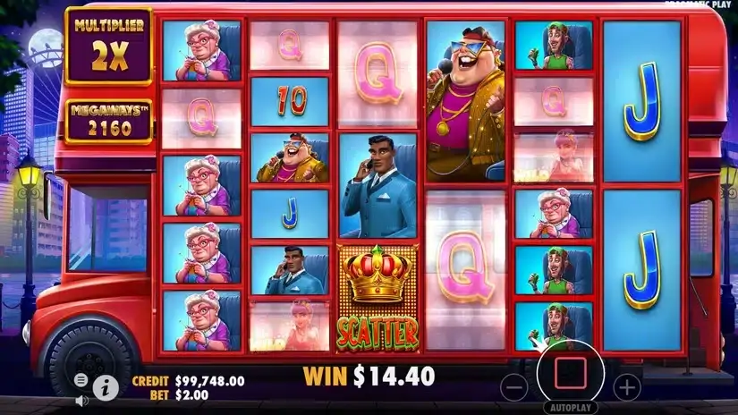 Wild Celebrity Bus Megaways slot screenshot 