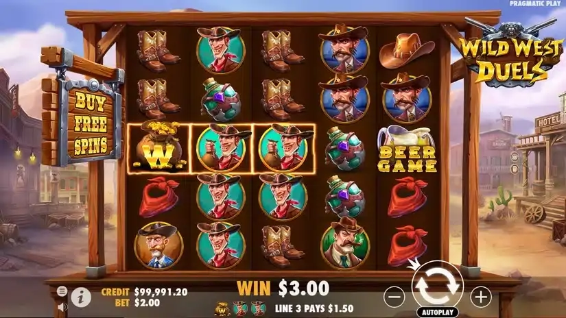 Wild West Duels slot screenshot 2