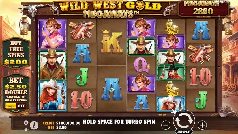 Wild West Gold Megaways slot screenshot 