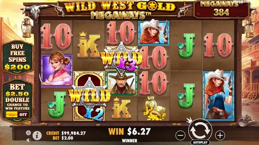 Wild West Gold Megaways slot screenshot 2
