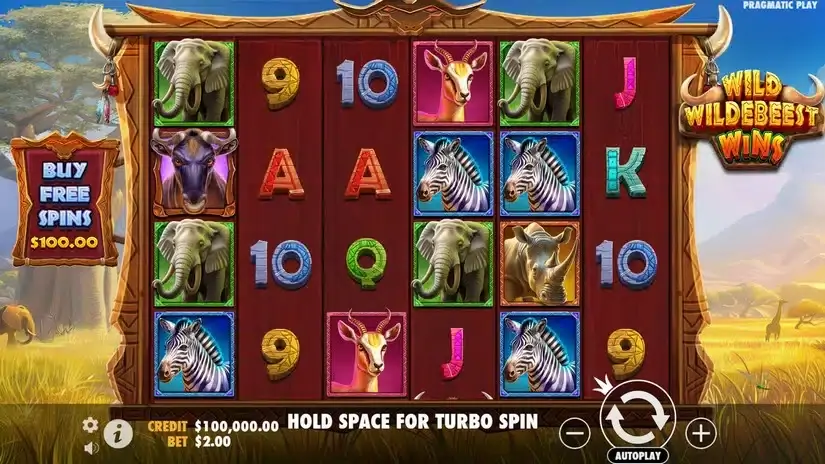 Wild Wildebeest Wins slot screenshot 