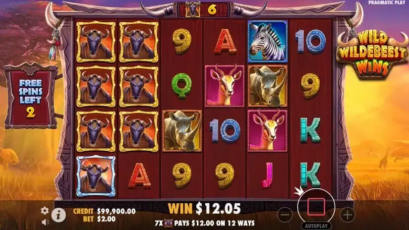 Wild Wildebeest Wins slot screenshot 