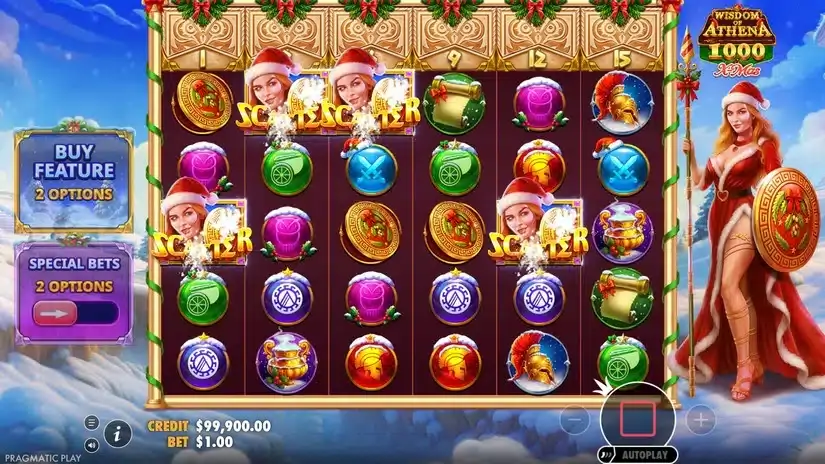 Wisdom of Athena 1000 Xmas slot screenshot 2