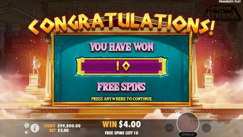 Wisdom of Athena slot screenshot 3