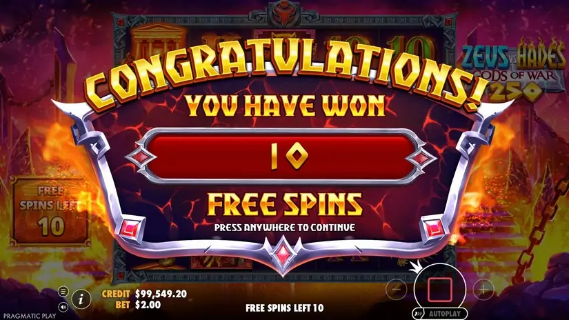 Zeus vs Hades Gods of War 250 slot screenshot 6