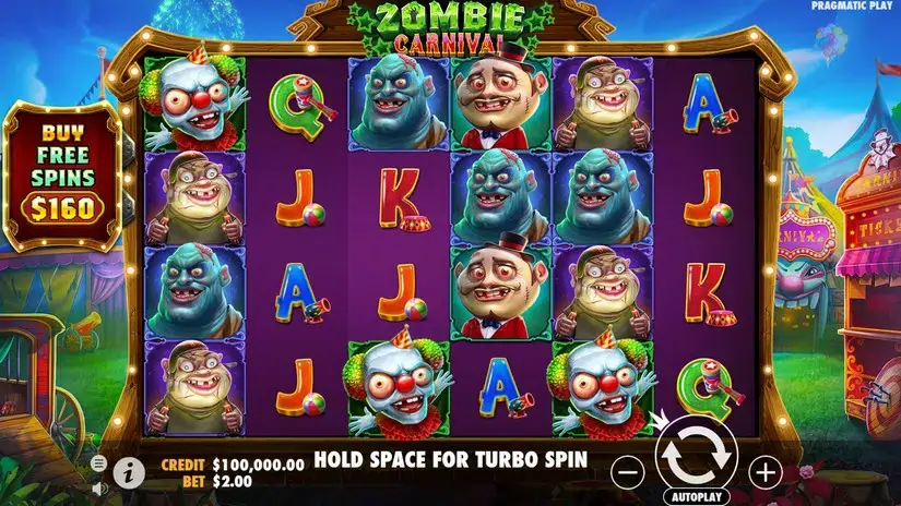 Zombie Carnival slot screenshot 