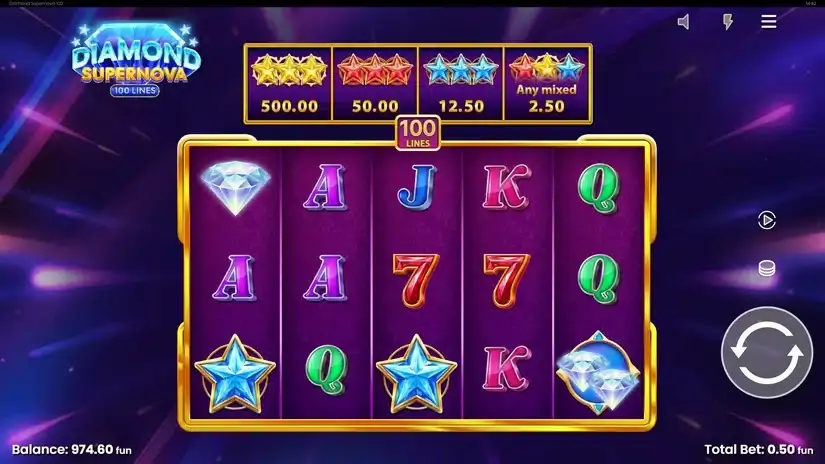 Diamond Supernova 100 slot screenshot 4