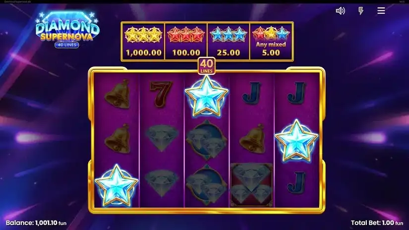 Diamond Supernova 40 slot screenshot 3