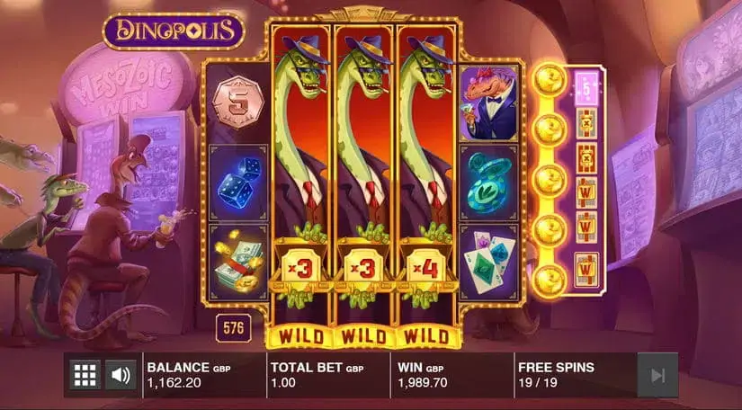 Dinopolis slot screenshot 2