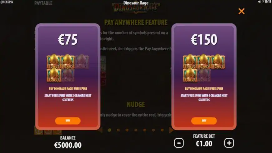 Dinosaur Rage slot screenshot 3