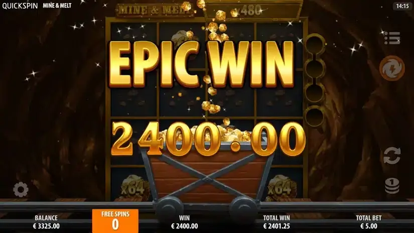 Mine & Melt slot screenshot 