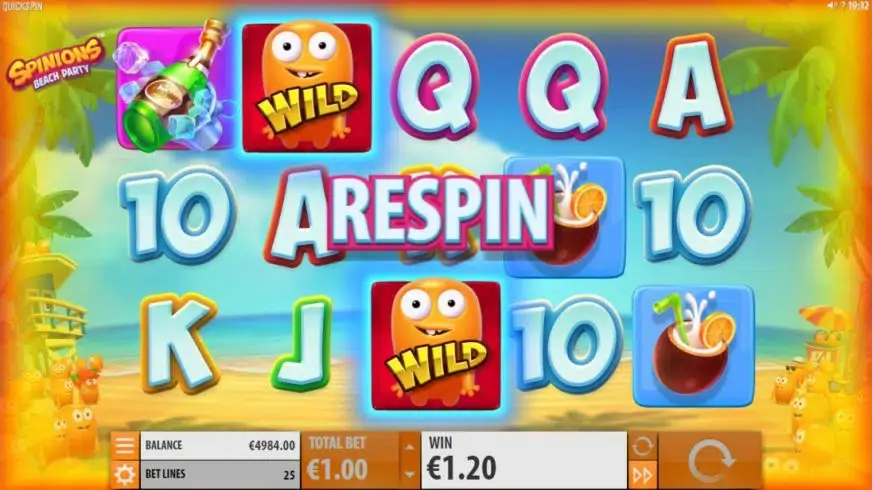 Spinions Beach Party slot screenshot 2