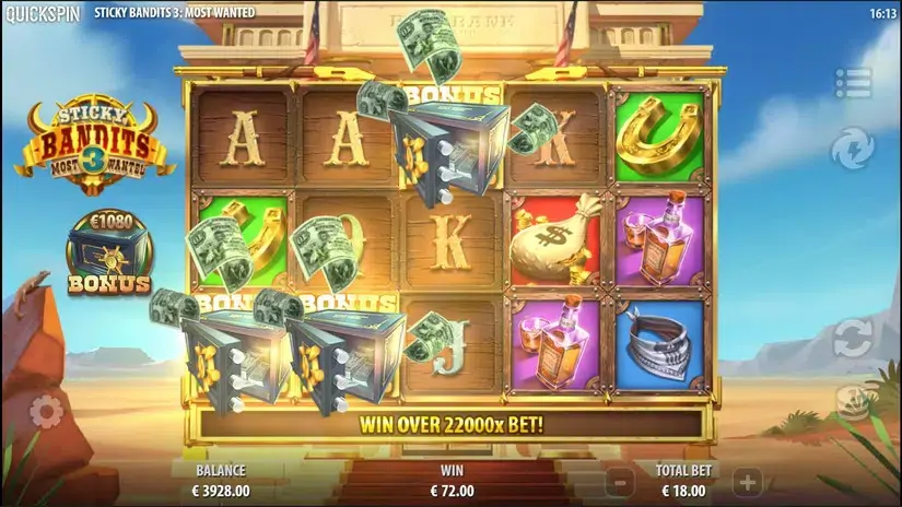 Sticky Bandits 3 Most Wanted slot screenshot 4