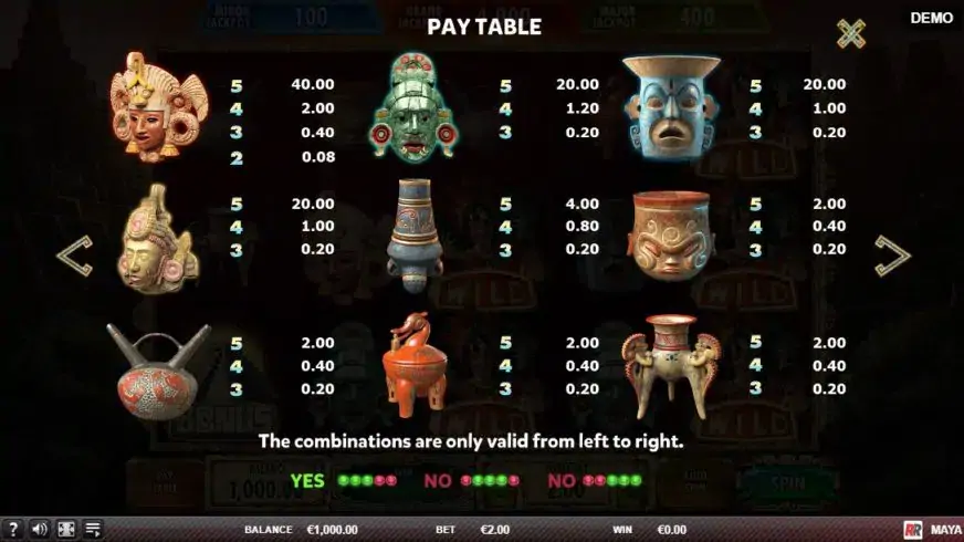 Maya slot screenshot 2