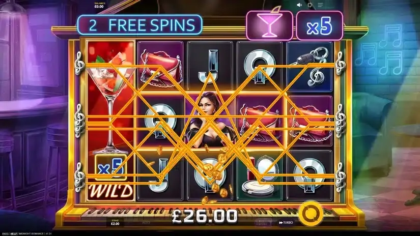 Midnight Romance slot screenshot 