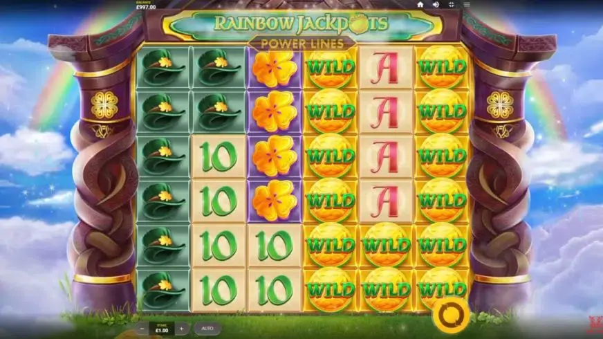 Rainbow Jackpots Power Lines slot screenshot 1