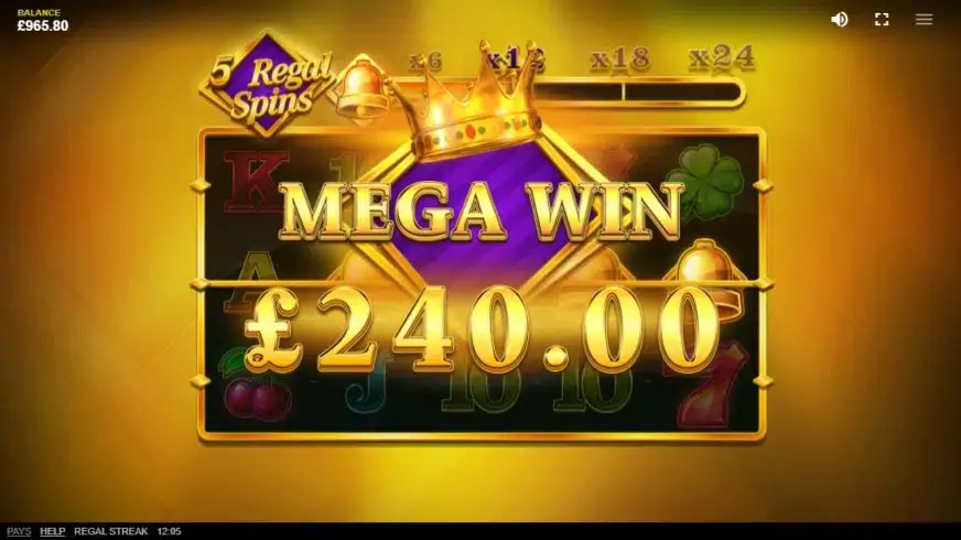 Regal Streak slot screenshot 3