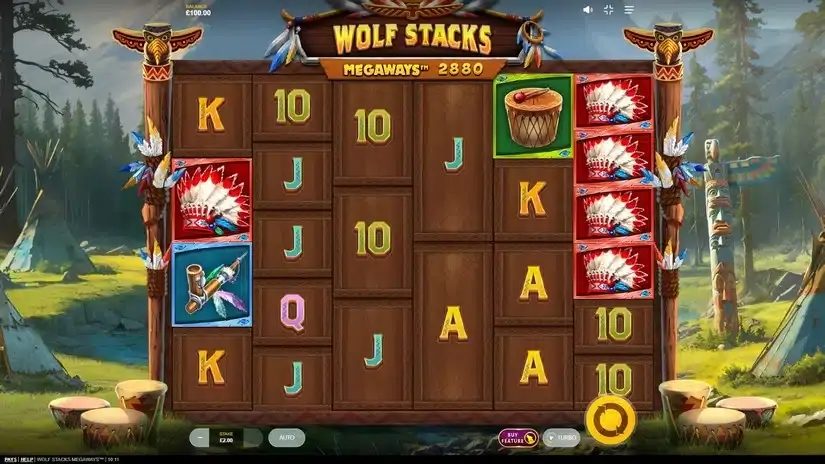 Wolf Stacks Megaways slot screenshot 