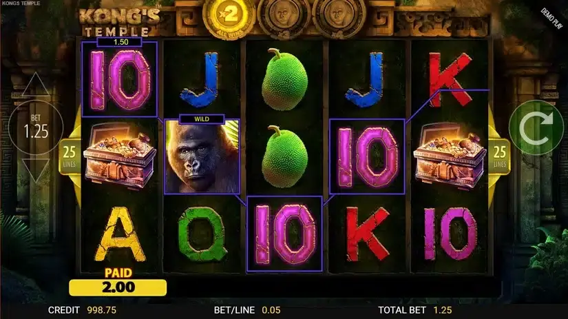 Kong’s Temple slot screenshot 