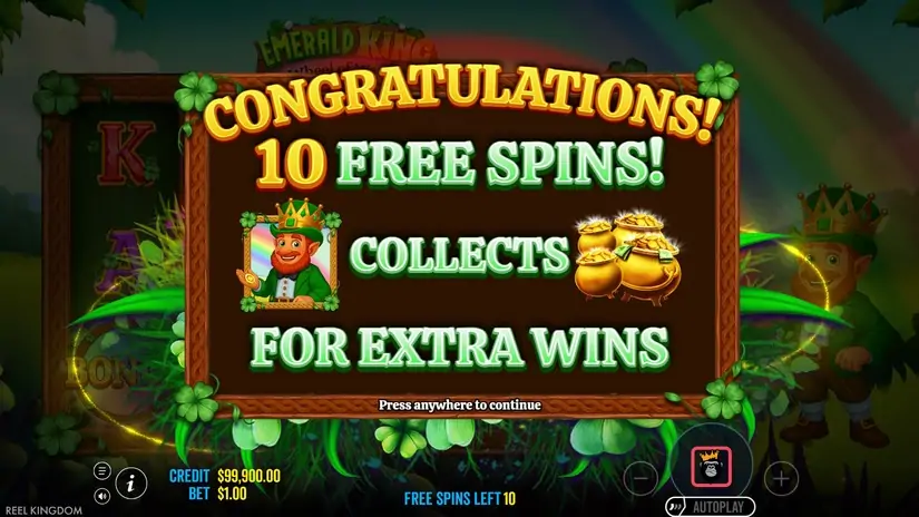 Emerald King Wheel of Wealth slot screenshot 3