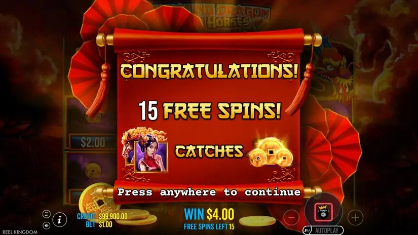 Floating Dragon Wild Horses slot screenshot 3