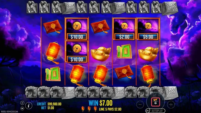 Floating Dragon Wild Horses slot screenshot 4