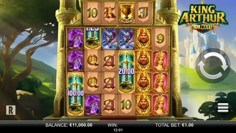 King Arthur 10K Ways slot screenshot 