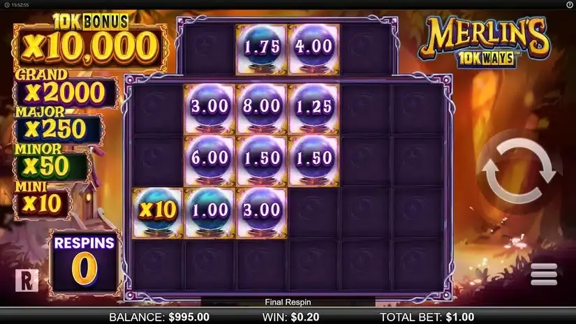 Merlin’s 10K Ways slot screenshot 