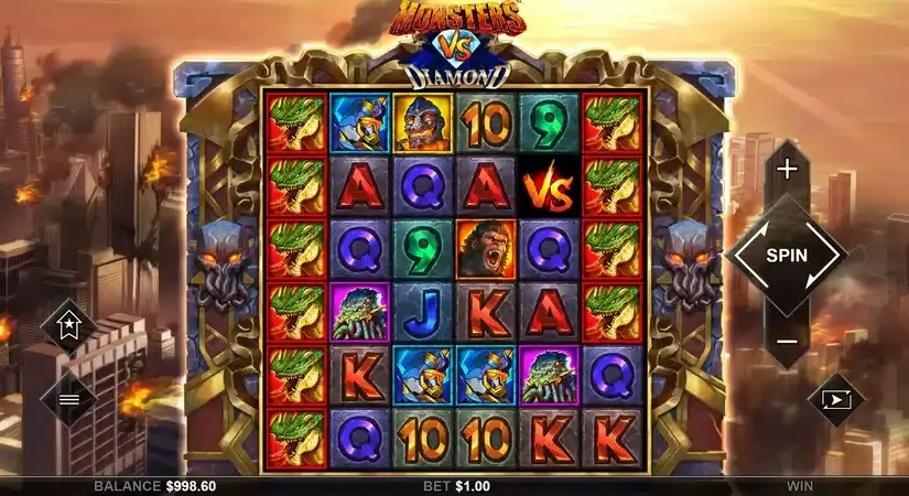 Monsters Vs Diamonds slot screenshot 