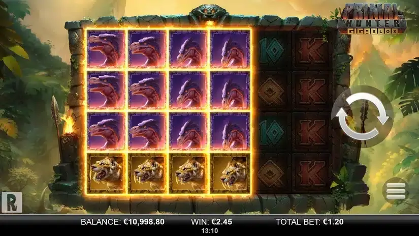 Primal Hunter Gigablox slot screenshot 2