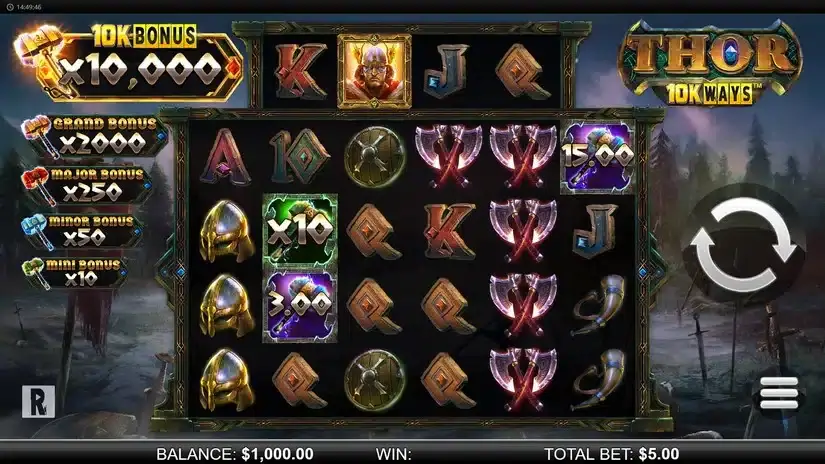 Thor 10K Ways slot screenshot 